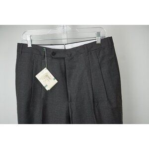 Luigi Borrelli Gray Woven 100% Wool Pants Sz 48 NEW